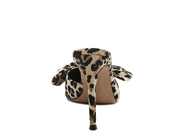 Joelle Bow Tie Leopard Print Heels