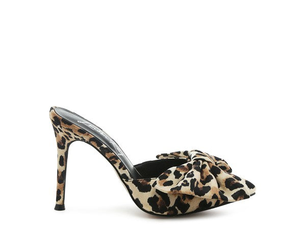 Joelle Bow Tie Leopard Print Heels