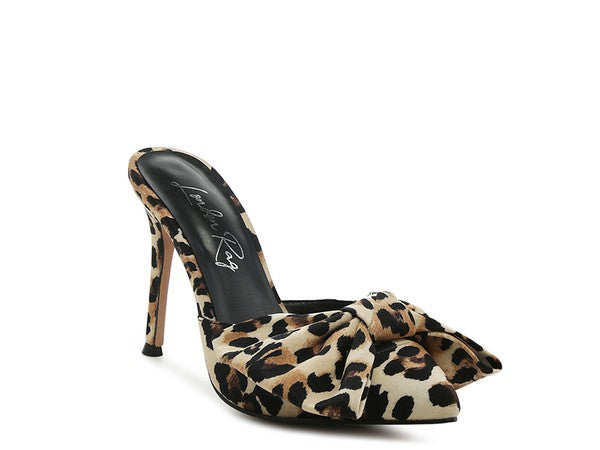 Joelle Bow Tie Leopard Print Heels