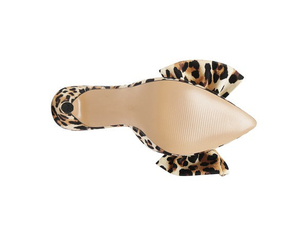 Joelle Bow Tie Leopard Print Heels