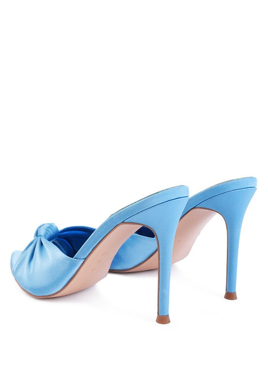 First Crush Satin Knot High Heels