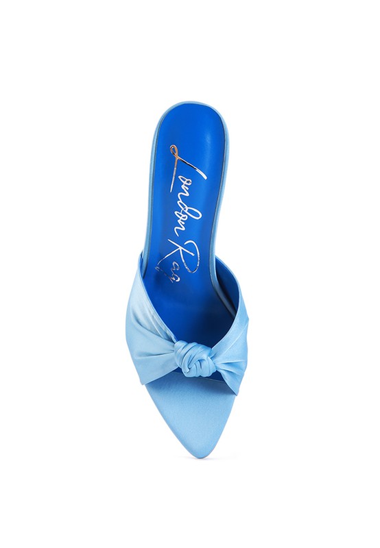 First Crush Satin Knot High Heels