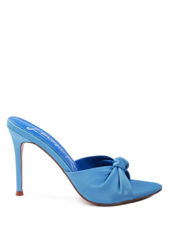 First Crush Satin Knot High Heels