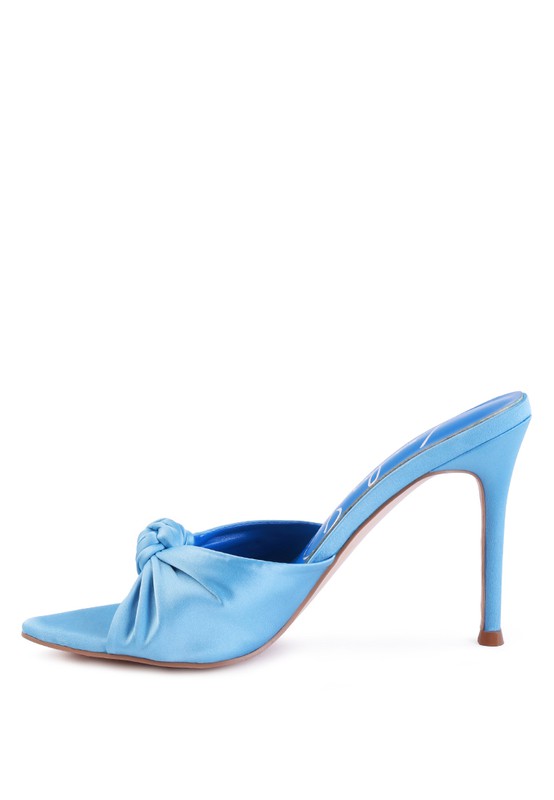 First Crush Satin Knot High Heels