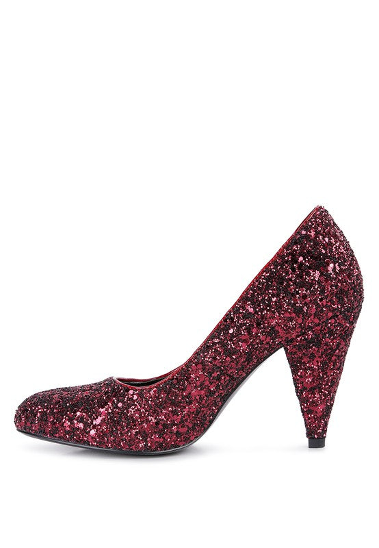 Sugar Plum Glitter Heel Pumps