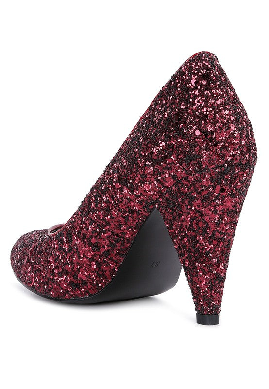 Sugar Plum Glitter Heel Pumps