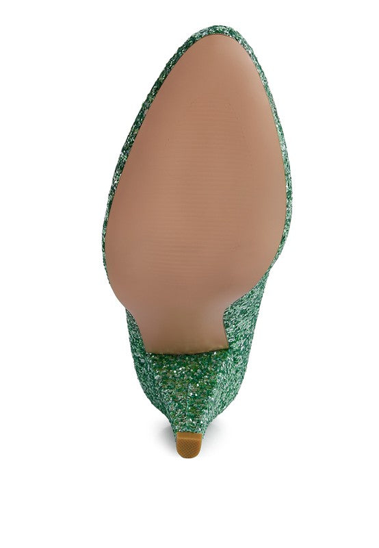 Sugar Plum Glitter Heel Pumps
