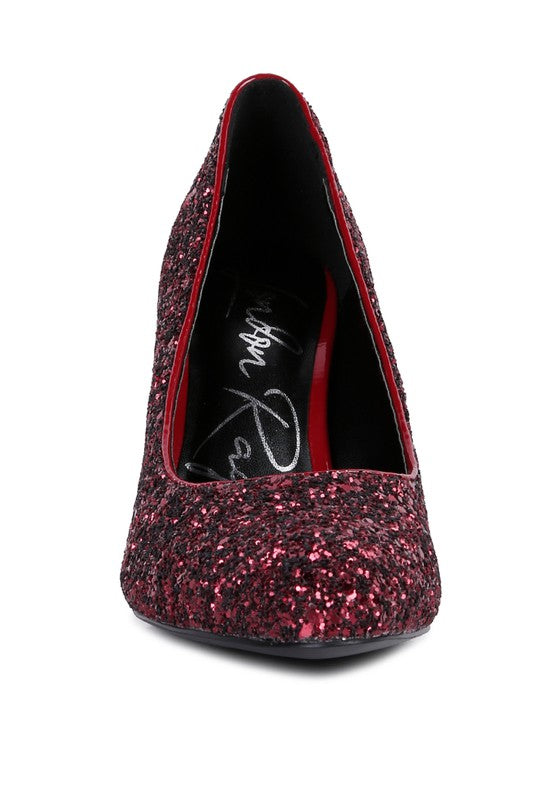 Sugar Plum Glitter Heel Pumps