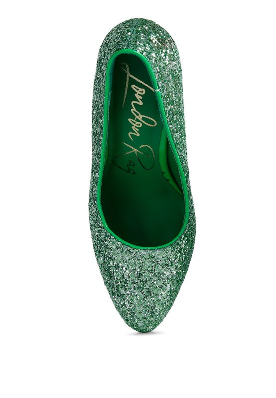 Sugar Plum Glitter Heel Pumps
