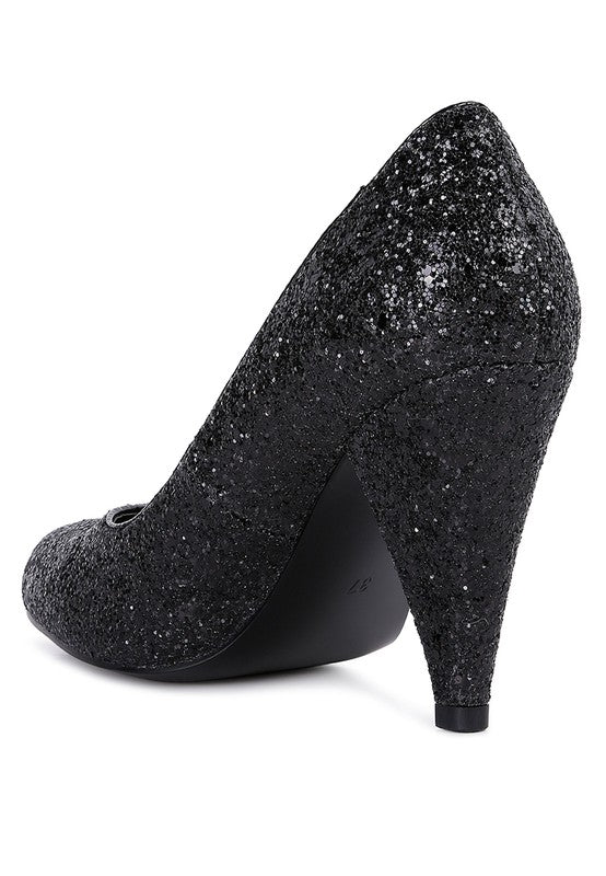 Sugar Plum Glitter Heel Pumps