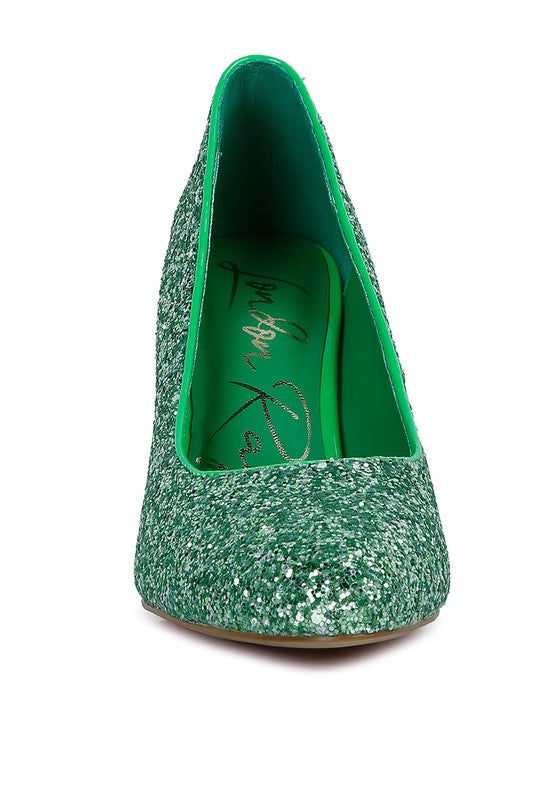 Sugar Plum Glitter Heel Pumps