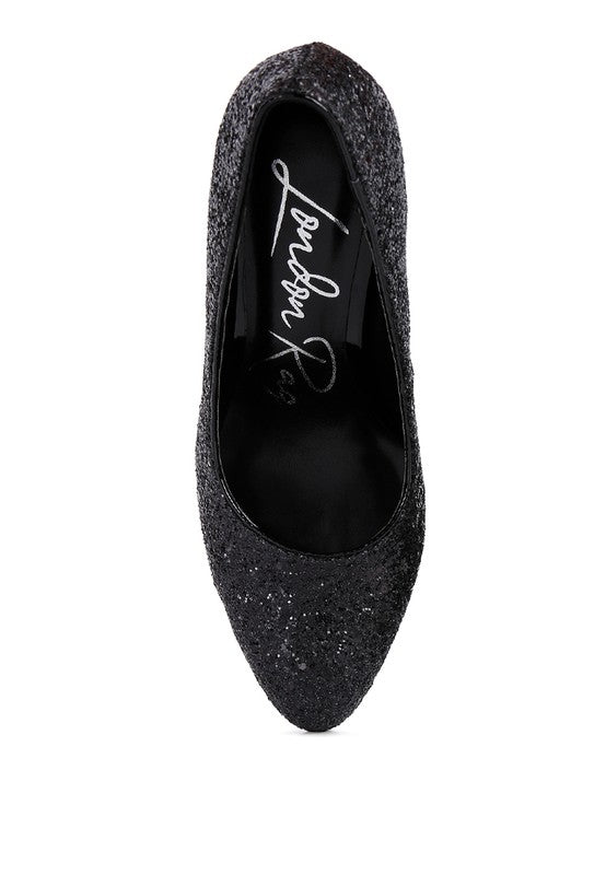 Sugar Plum Glitter Heel Pumps