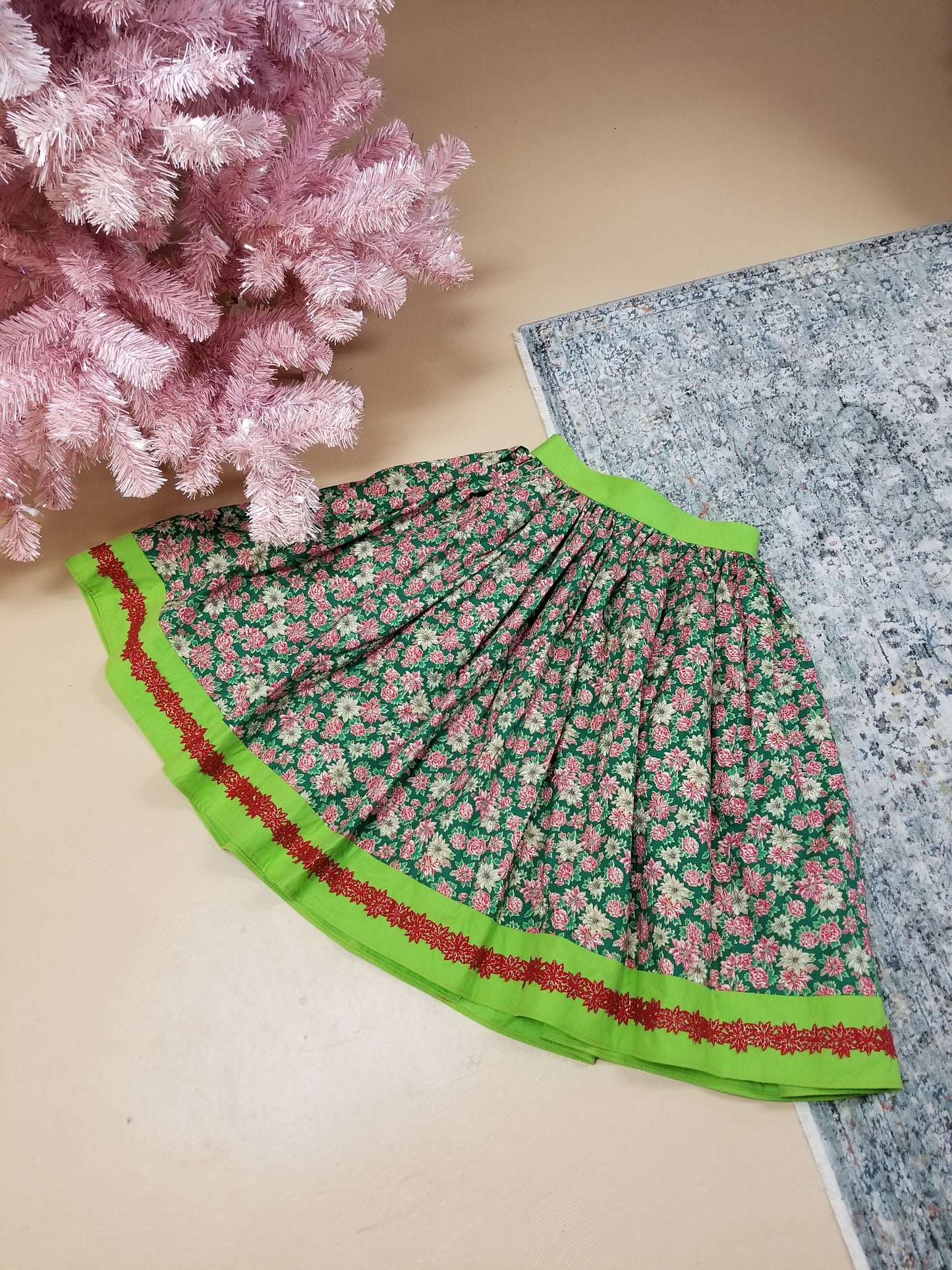 Poinsettia Holiday Skirt by PMdesigns by Pamela Marie
