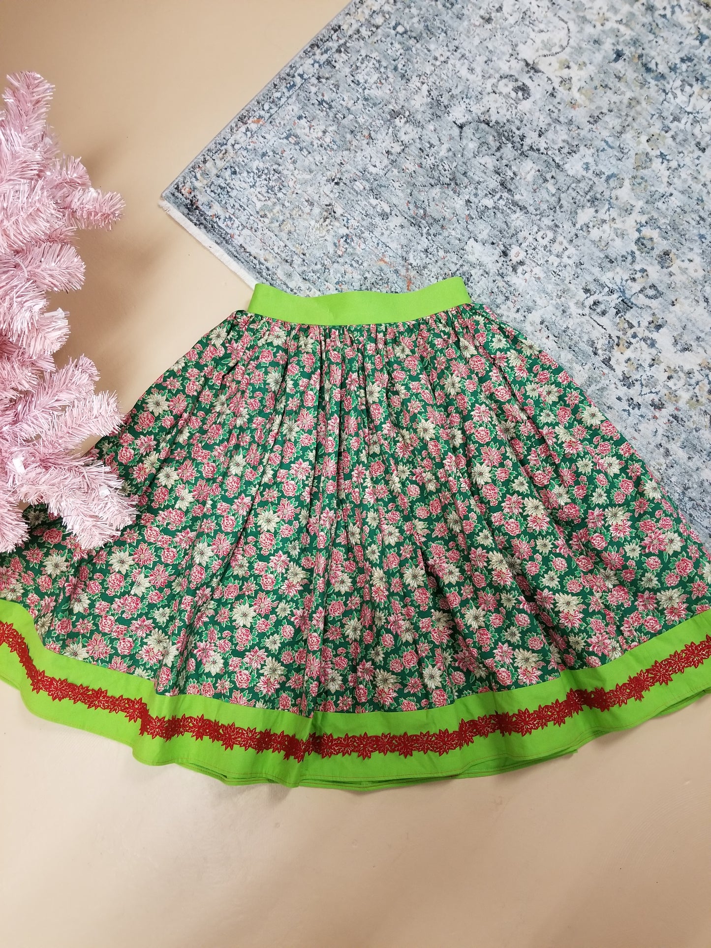 Poinsettia Holiday Skirt by PMdesigns by Pamela Marie
