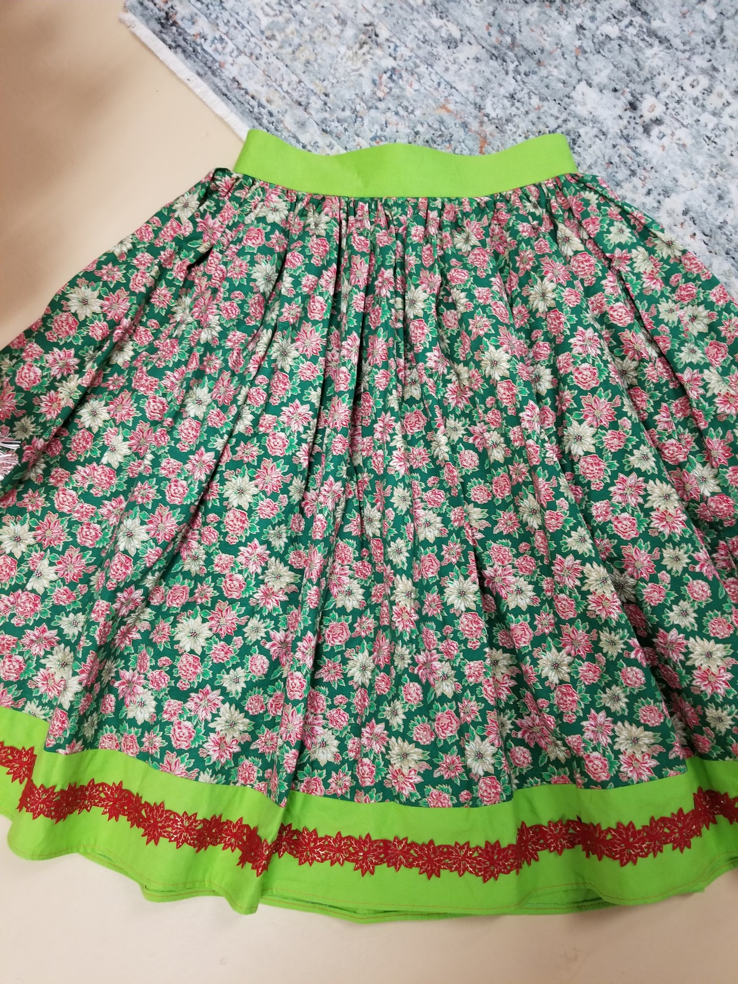 Poinsettia Holiday Skirt by PMdesigns by Pamela Marie