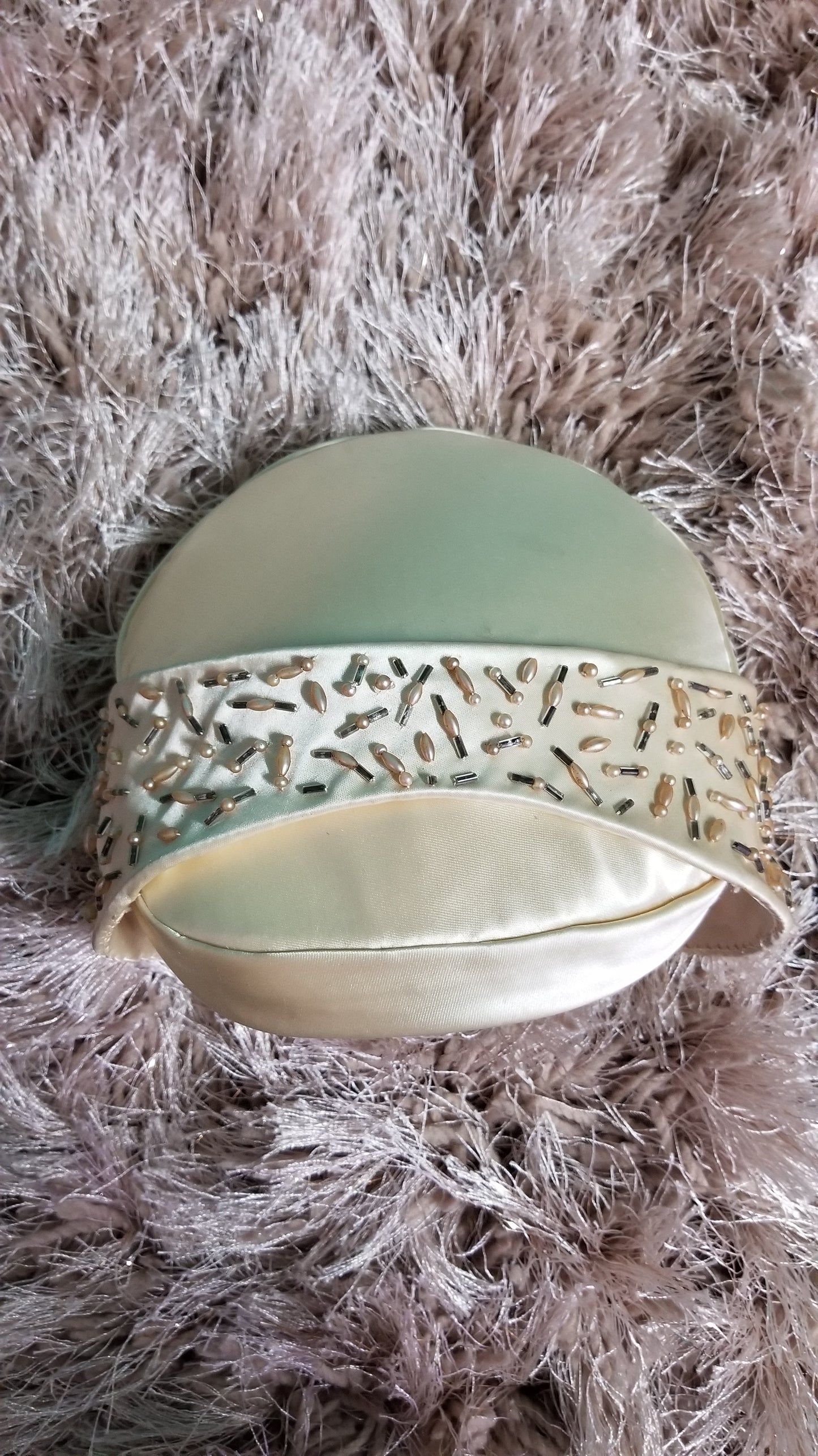 1940's 50's Ivory Satin Vintage Hat