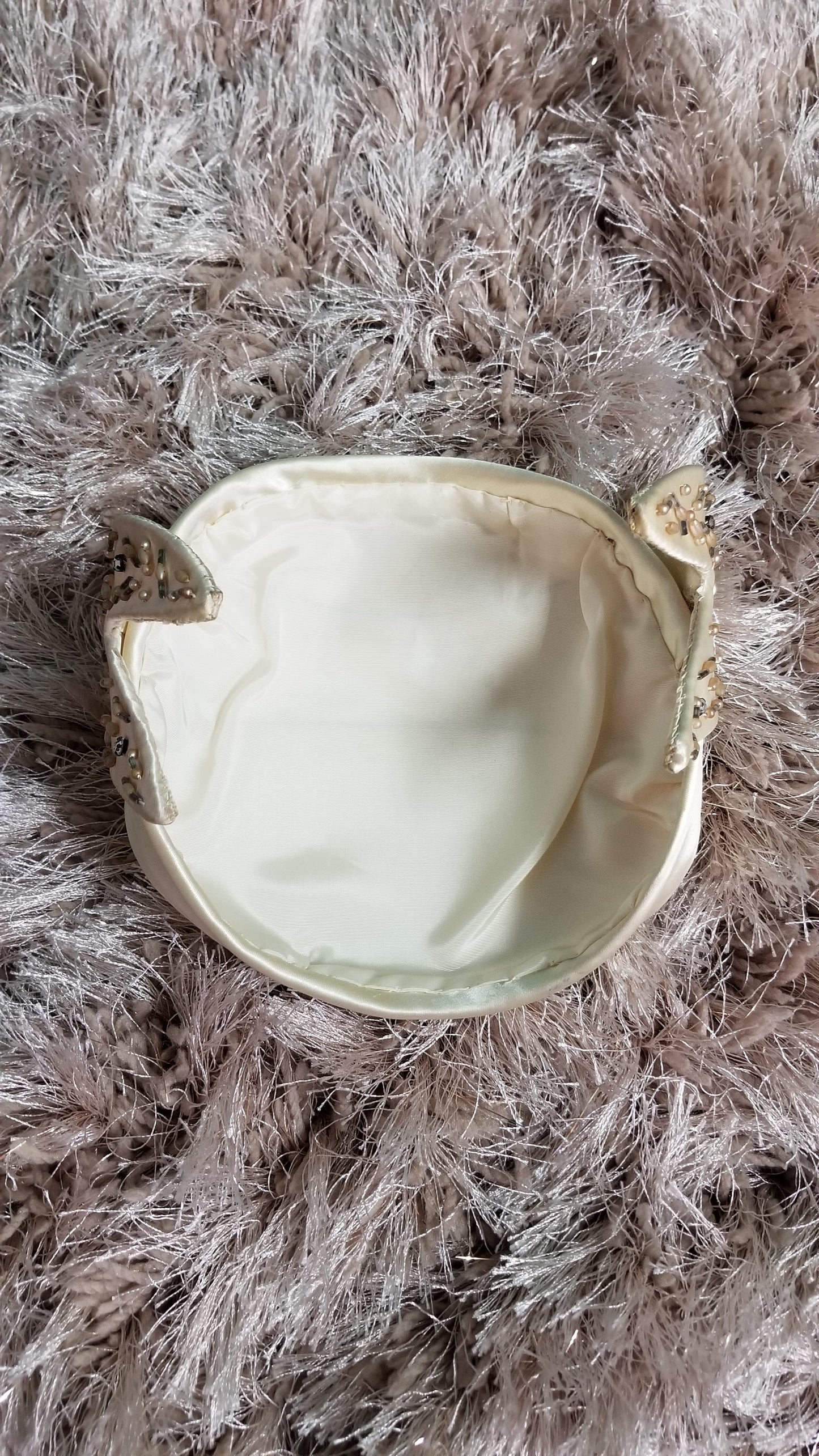 1940's 50's Ivory Satin Vintage Hat