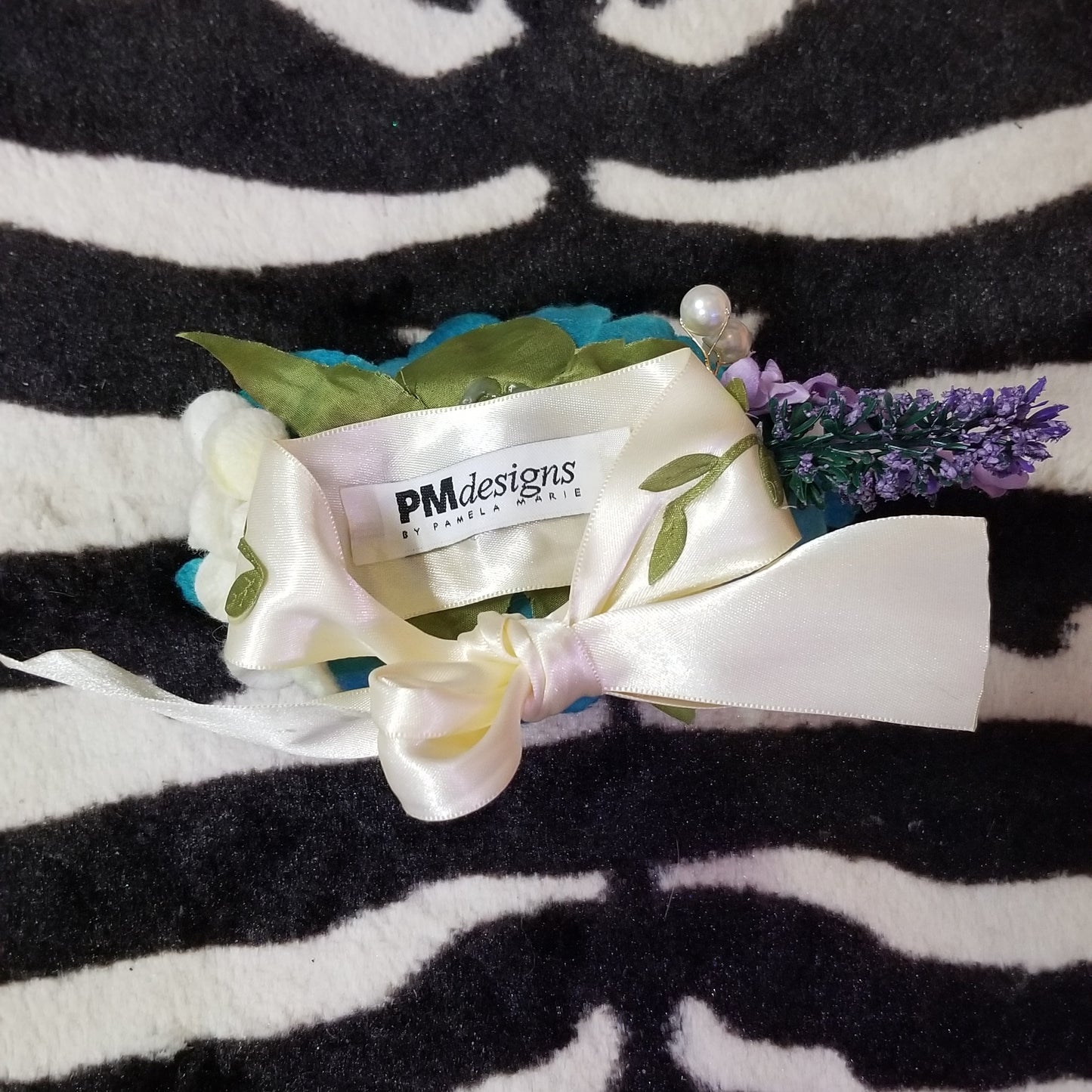 Blue Wrist Corsage by PMdesigns by Pamela Marie