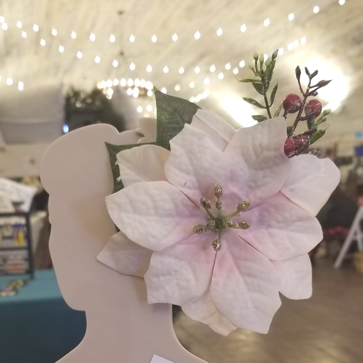 Pink Poinsettia Hair Flower by Hollyville