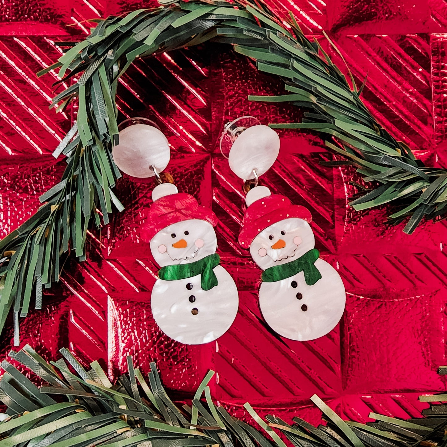 Snowman Drop Earrings