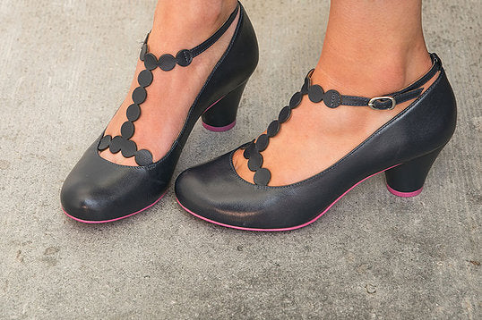 Tstrap Shoes by Cristofoli in Black