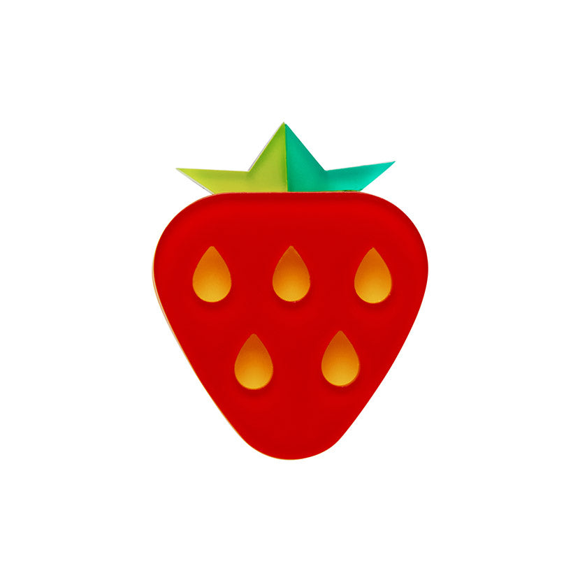 Fruit Salad Strawberry Brooch by Erstwilder
