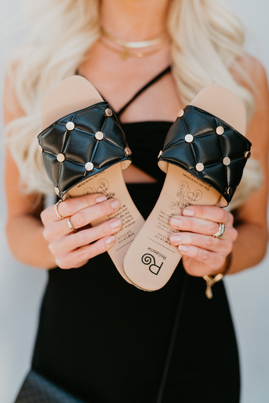 Stardust Sandals in Black by Rollasole