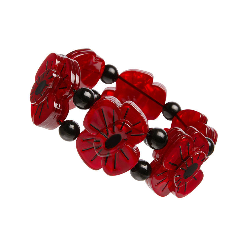 Remembrance Poppy Stretch Bracelet by Erstwilder