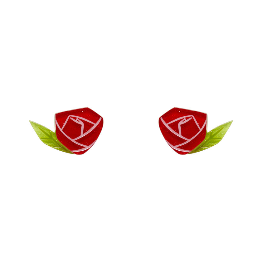 Painted Rose Earrings by Esrtwilder