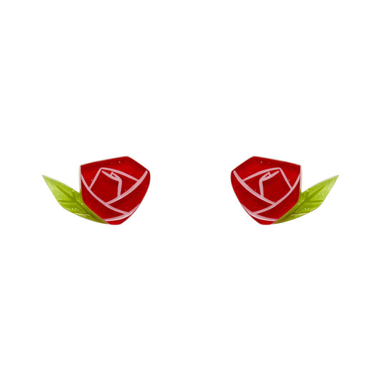 Painted Rose Earrings by Esrtwilder