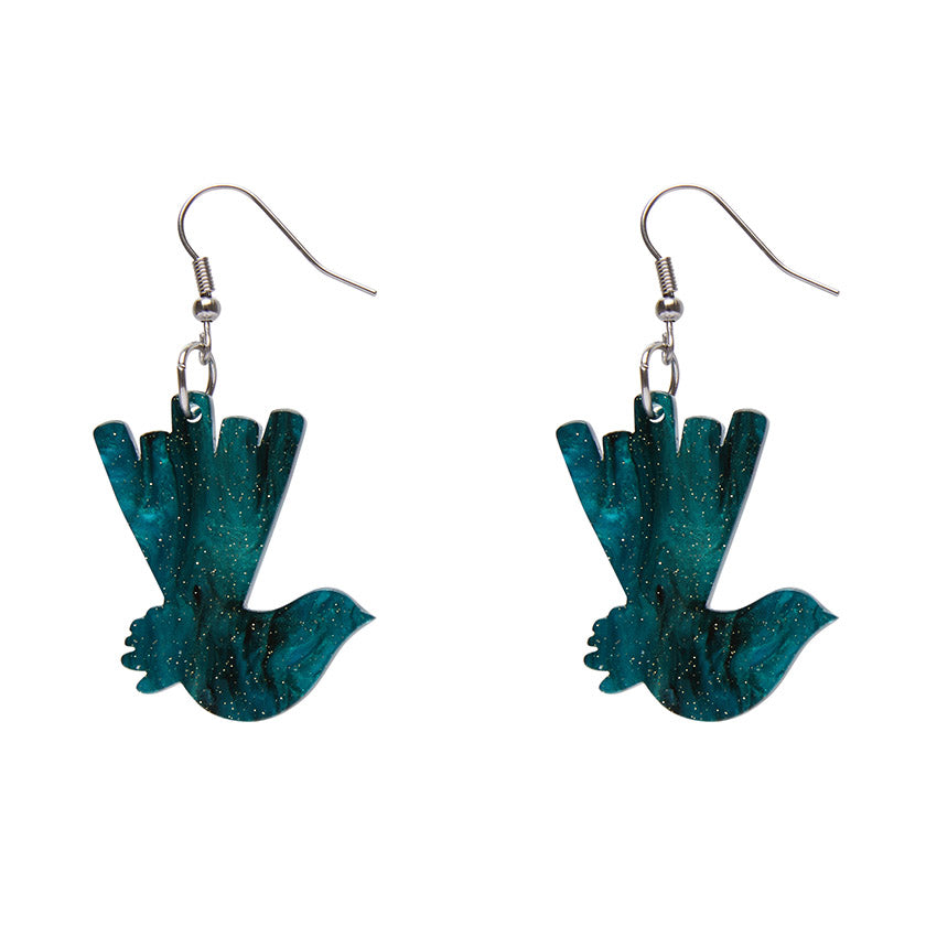 Essentials Wagtail Ripple Glitter Resin Drop Earrings by Erstwilder