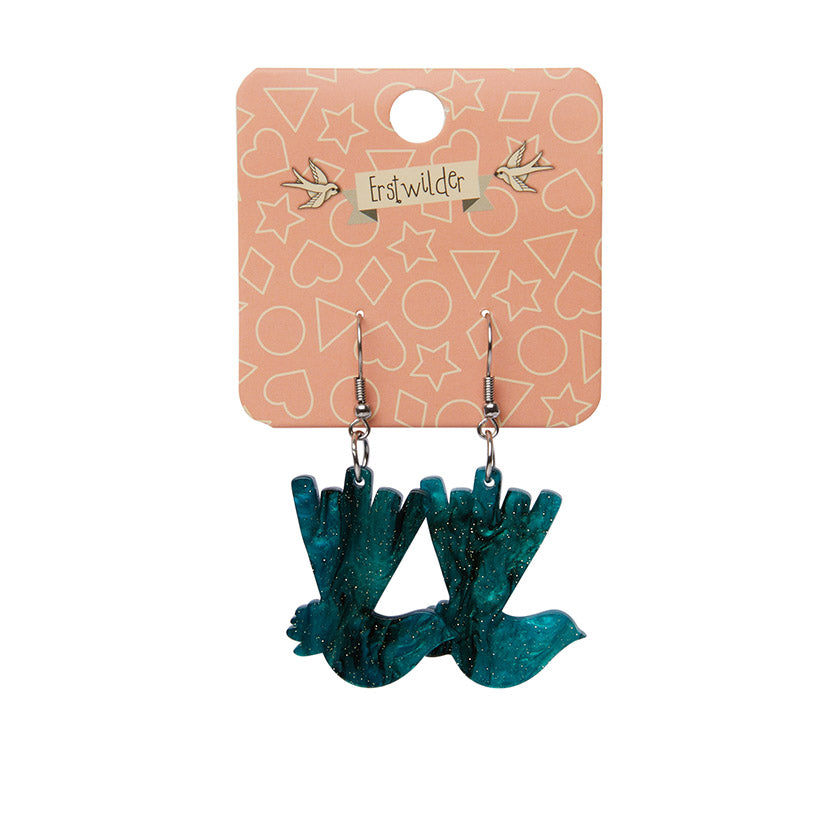 Essentials Wagtail Ripple Glitter Resin Drop Earrings by Erstwilder