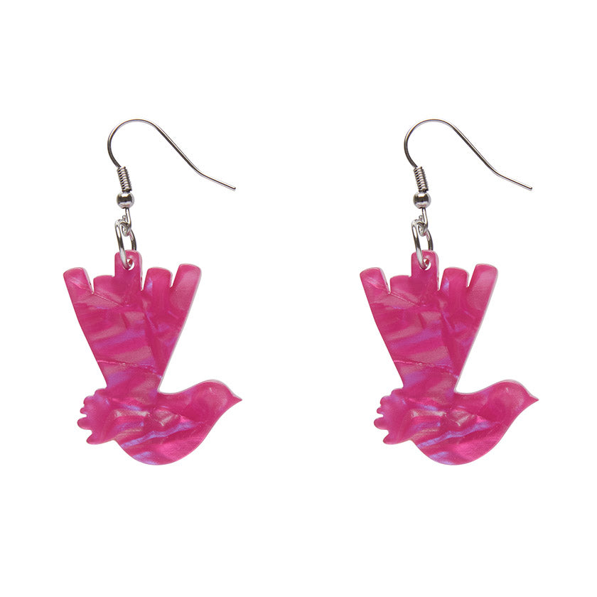 Essentials Wagtail Textured Resin Drop Earrings by Erstwilder