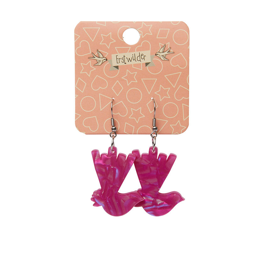 Essentials Wagtail Textured Resin Drop Earrings by Erstwilder