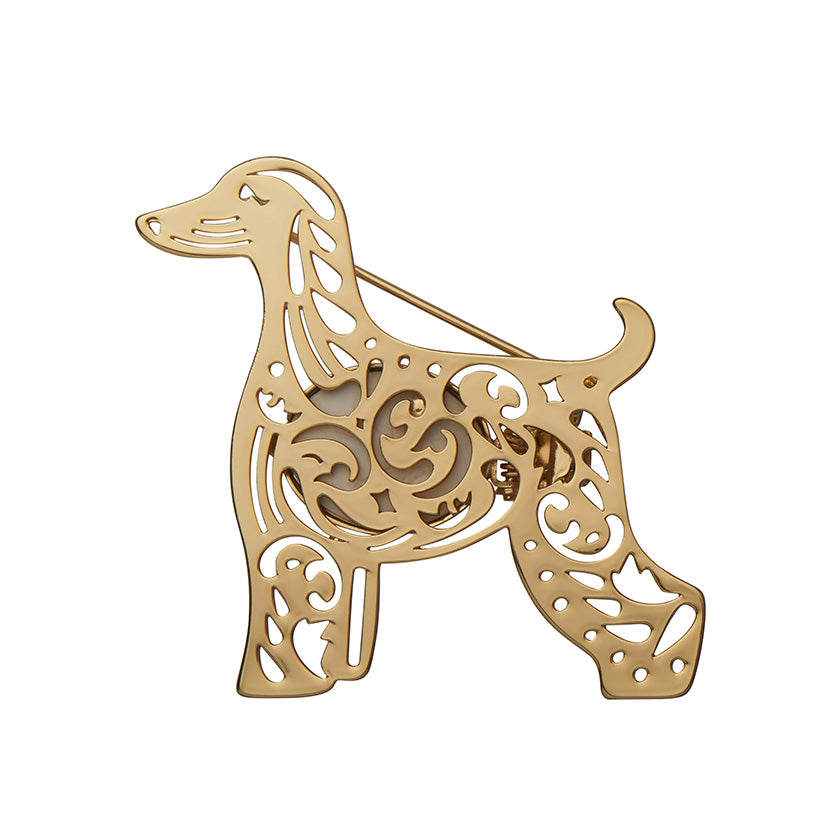 Ainslee the Afghan Hound Perfume Brooch by Erstwilder