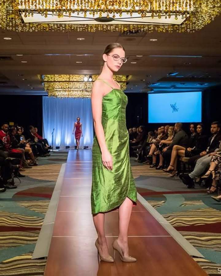 Chartreuse Silk Dress by Hollyville