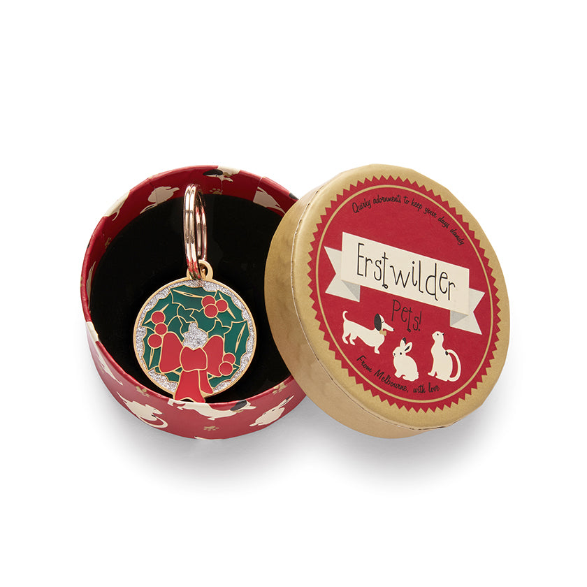 Deck the Halls Enamel Pet Charm by Erstwilder