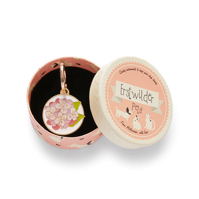 Heart Hydrangea Enamel Pet Charm by Erstwilder