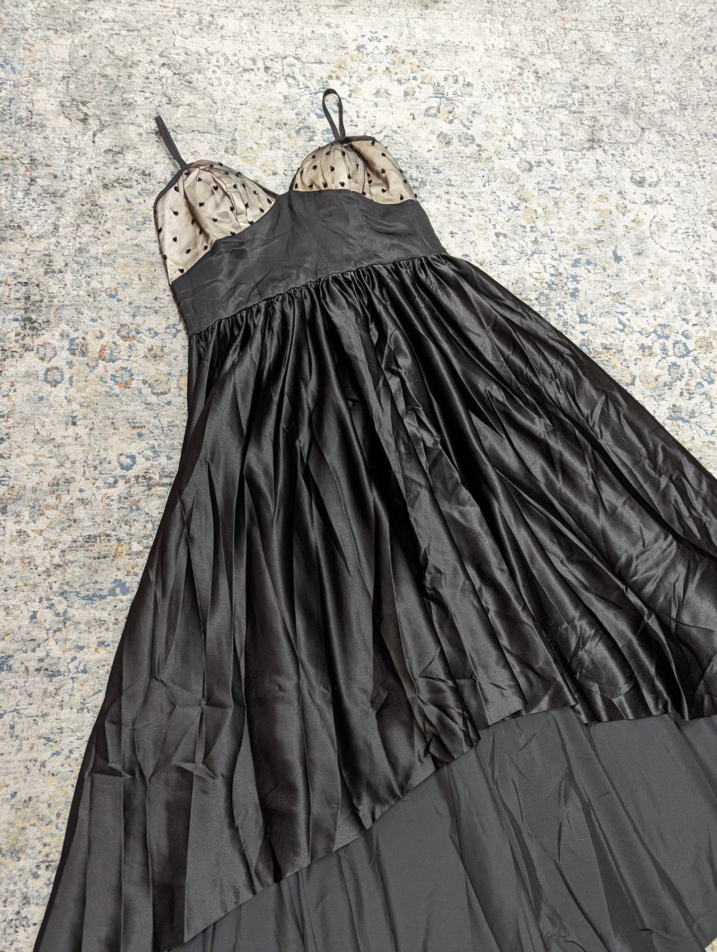 A-Line Black Satin Dress Size 46