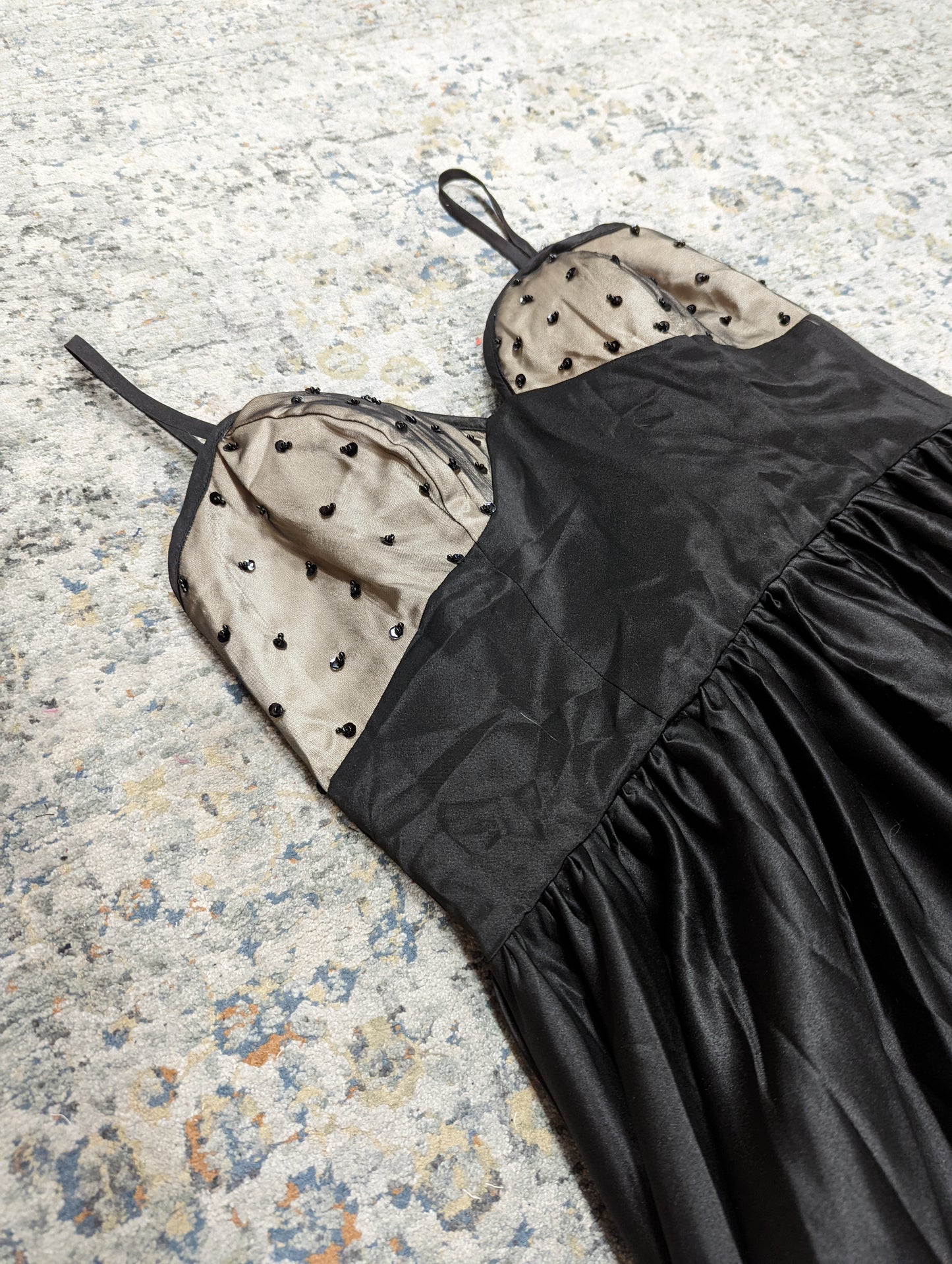 A-Line Black Satin Dress Size 46