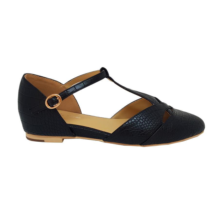 Roma Black Croc by Charlie Stone Shoes