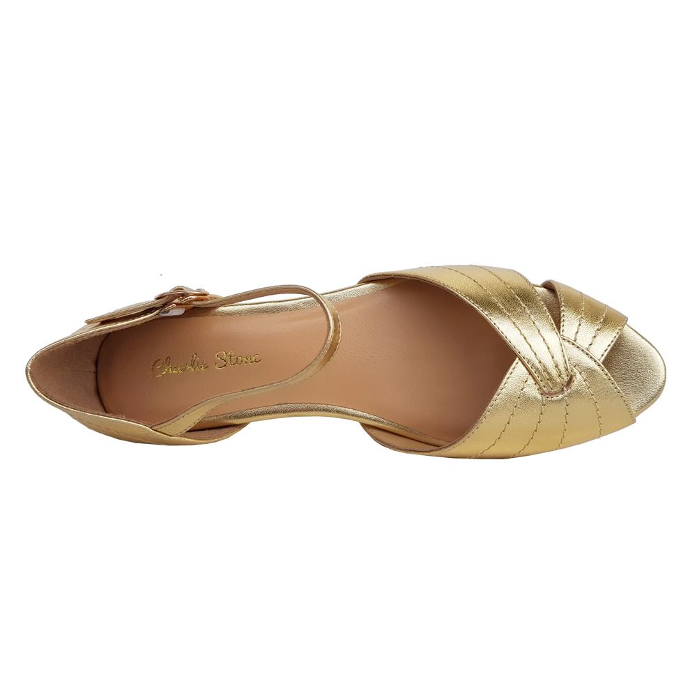 Santorini Shoes in Hot Gold by Charlie Stone