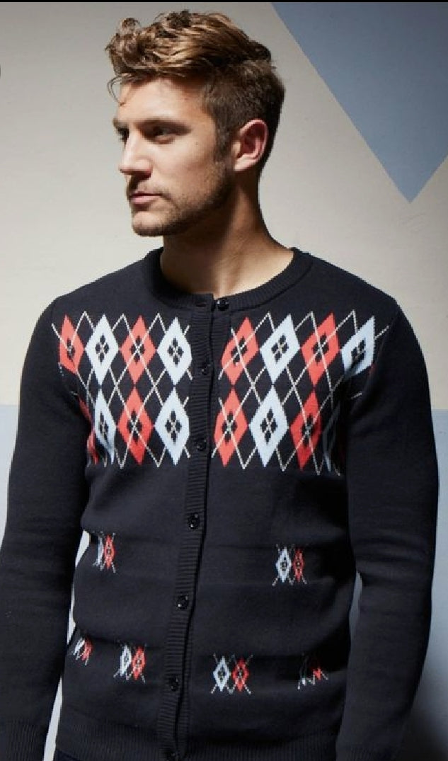 Charlie Diamond Cardigan by Collectif Menswear