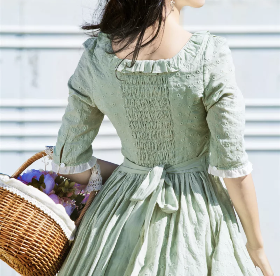 Green Prairie Cottage Core Dress