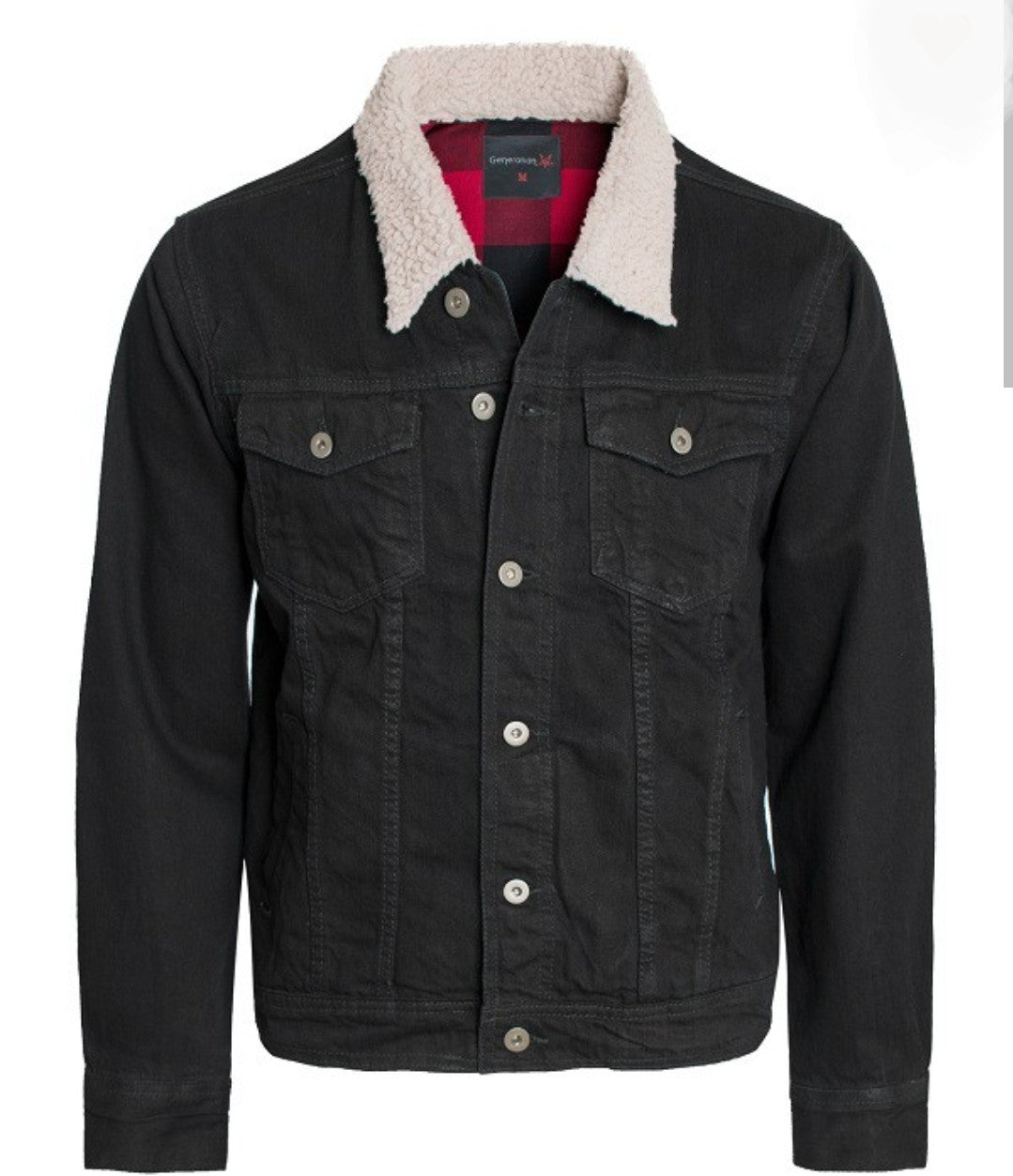 Black Denim Buffalo Flannel Lined Jacket