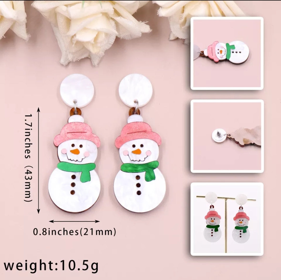 Snowman Drop Earrings