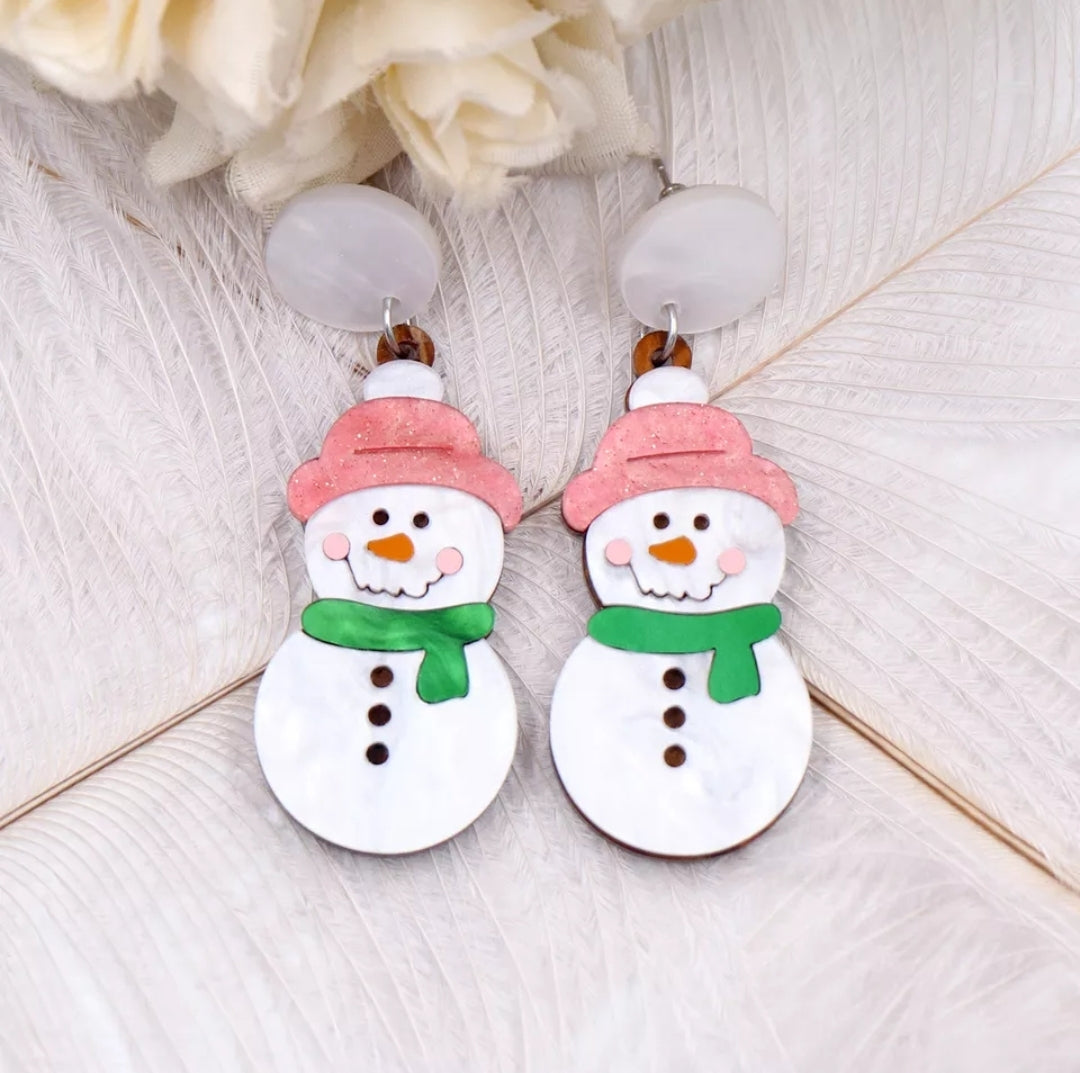 Snowman Drop Earrings