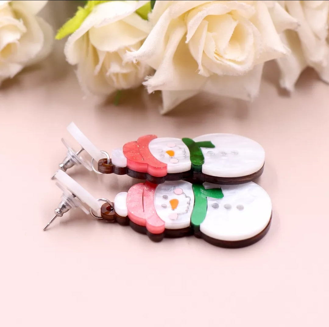 Snowman Drop Earrings