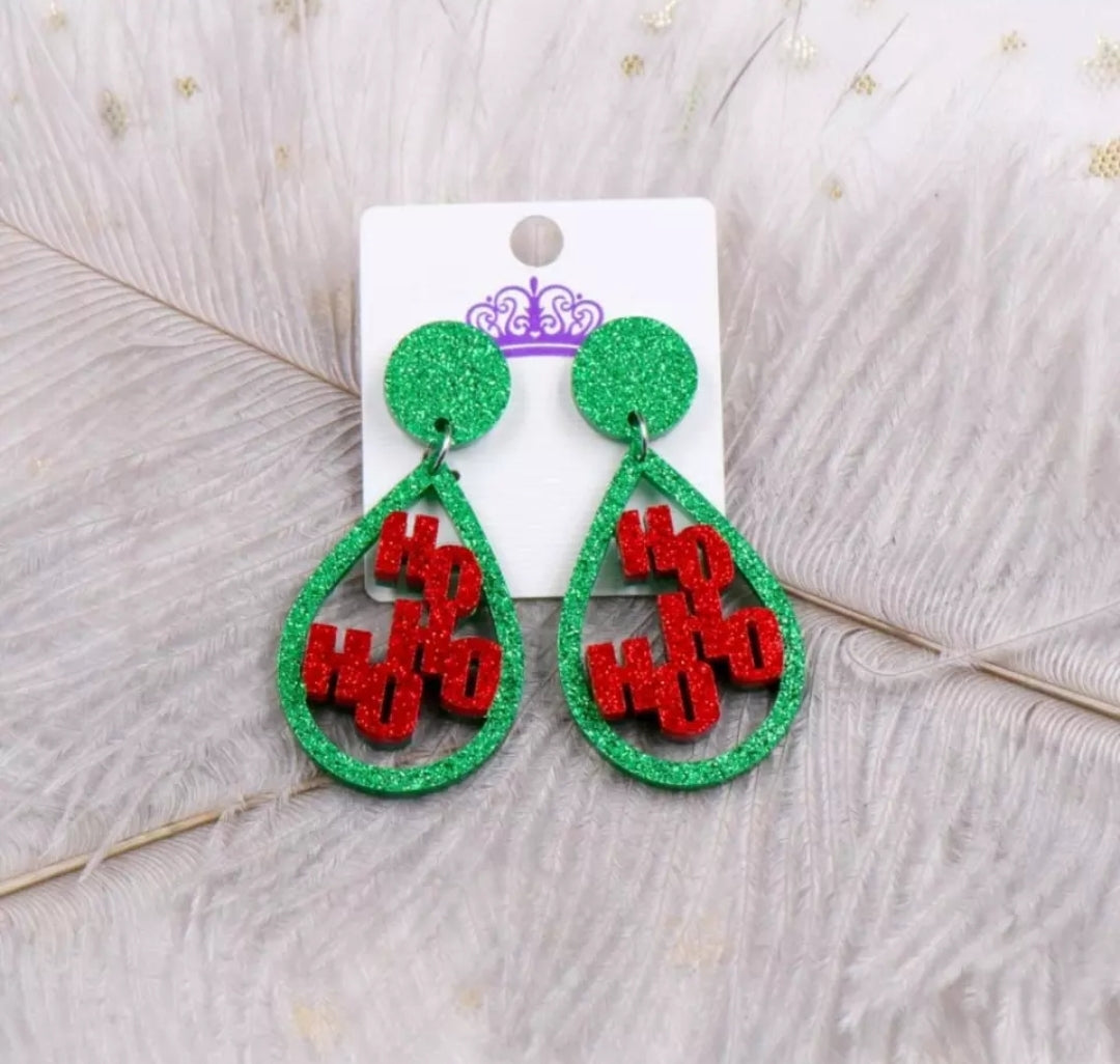 Ho Ho Ho Dangle Resin Earrings