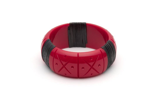 Wide Rosella Dark Cane Bangle by Splendette